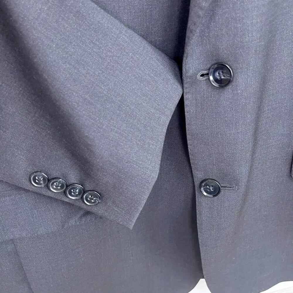 Samuelsohn Wool Greenwich Suit Charcoal Gray Mens 43 Jacket 33x30 Pleated Pants